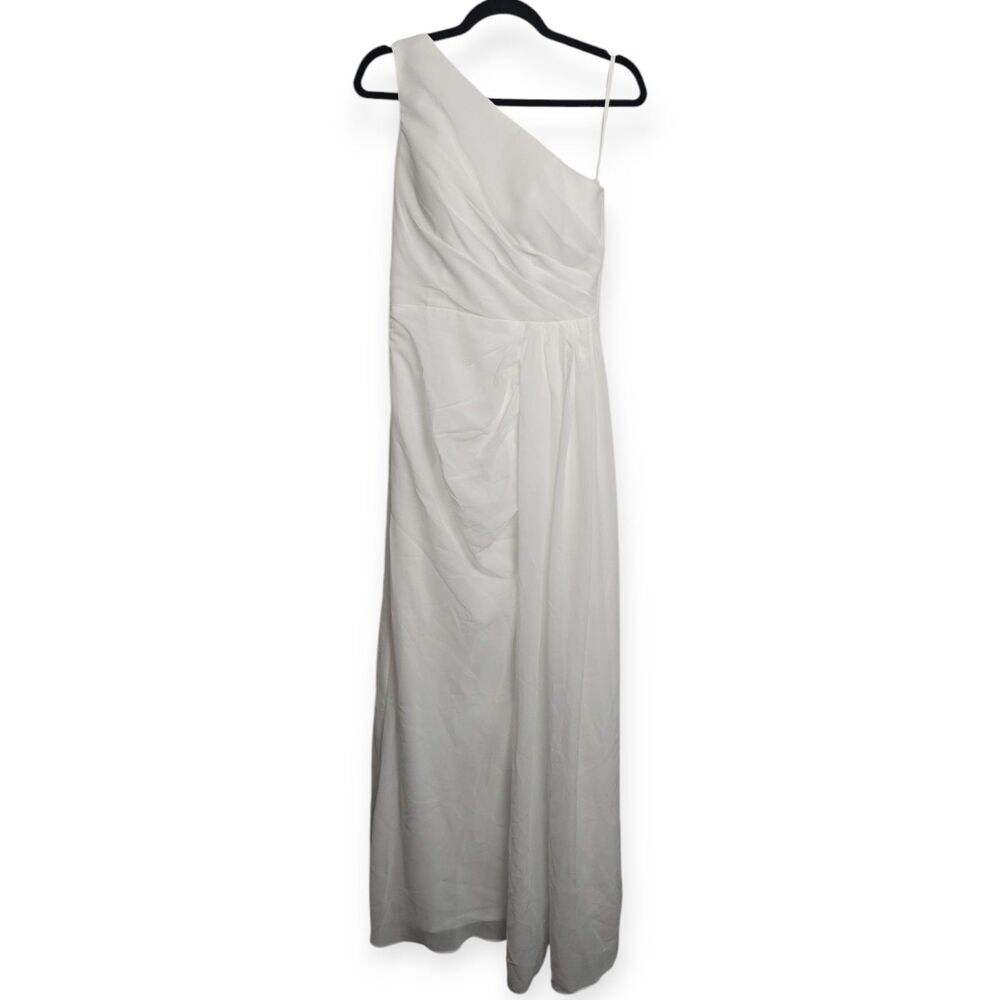 NWT Womens Size 4 One Shoulder Chiffon Formal Maxi Dress Wedding Bridesmaid